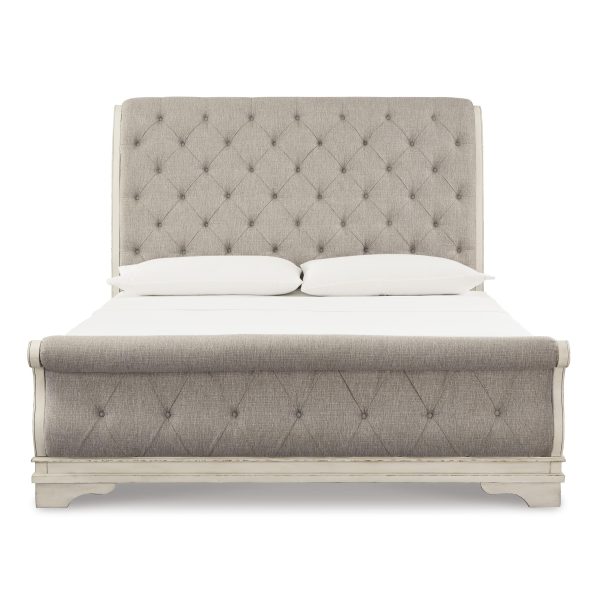 Signature Design by Ashley Realyn Queen Upholstered Sleigh Bed B743-77 B743-74 B743-98 Discount