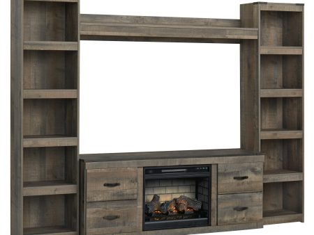 Signature Design by Ashley Trinell EW0446W9 4 pc Entertainment Center with Electric Fireplace For Discount