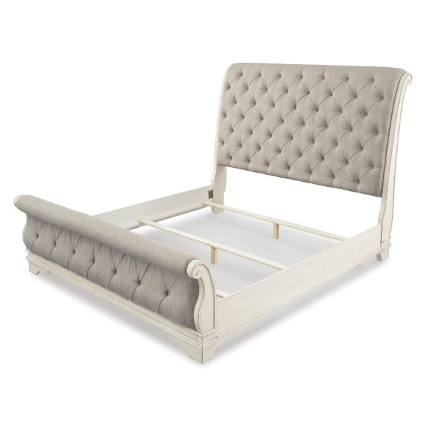 Signature Design by Ashley Realyn Queen Upholstered Sleigh Bed B743-77 B743-74 B743-98 Discount