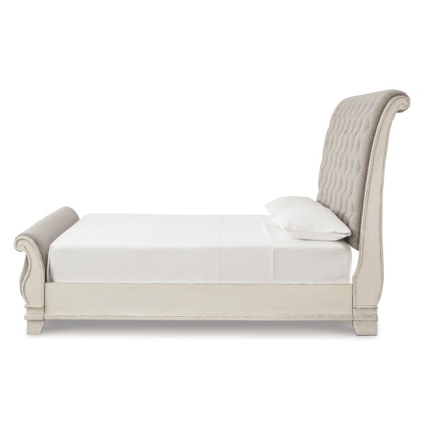 Signature Design by Ashley Realyn Queen Upholstered Sleigh Bed B743-77 B743-74 B743-98 Discount