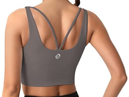 Desol Sujetadores Deportivos de Tiras para Mujer, Parte Superior Acolchada para Deportes de línea Larga, Alto para Yoga, Entrenamiento, Correr, Fitness Reacondicionado For Cheap