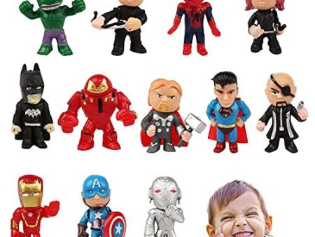 Yisscen 12 Piezas Avengers Cake Topper Mini Juego Figuras, Super Heroe Acción Juguetes Modelo Muñecas, Decoración de Cumpleaños para Niños Reacondicionado Supply