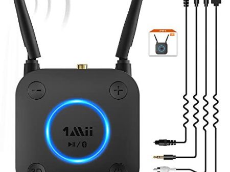 1Mii Receptor Bluetooth 5.0 HiFi, Adaptador Audio Bluetooth Control Volumen, Salida Óptica AUX 3.5mm, Coaxial, 3D Surround con aptX LL de Baja Latencia para Altavoces, Estéreo Hogar, Largo Alcance Reacondicionado Sale