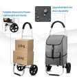 Mfavour - Carrito de la compra con ruedas, con bolsa desmontable y diseño plegable, capacidad máxima de 30 kg, 45 L, empujar y tirar gris Reacondicionado For Cheap