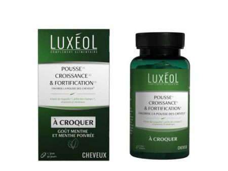 Luxeol - Pushes (1) Crecimiento (2) y fortificación (2) 1 mes - Promueve el crecimiento del cabello (1) - Suplemento de alimentos para ser crujidos - 30 tabletas - 27.1 g Embalaje Deteriorado Online