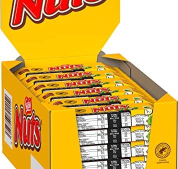 Nestlé Nuts, Tableta de Chocolate, con Relleno de Avellana, Pasteles, 24 Unidades Fashion