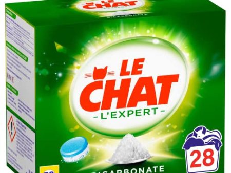 Le Chat L Expert Bicarbonato - Tabletas de detergente para ropa - 28 lavados (56 tabletas) Embalaje Deteriorado For Discount