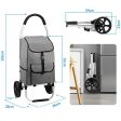 Mfavour - Carrito de la compra con ruedas, con bolsa desmontable y diseño plegable, capacidad máxima de 30 kg, 45 L, empujar y tirar gris Reacondicionado For Cheap