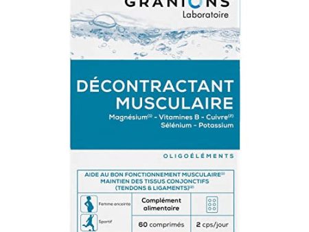 Graniones de relajación muscular - 60 tabletas = 1 mes - Ayuda con los músculos normales - Magnesio - Vitaminas B - Cobre - Selenio - Potasio - Para todos - Hecho en Francia Embalaje Deteriorado Hot on Sale