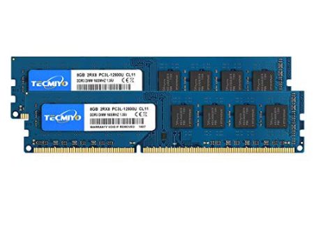 Tecmiyo Memoria RAM DDR3 16GB DDR3 8GB*2 RAM PC3-12800U 1600MHZ PC3L-12800 DDR3L 1600 UDIMM CL11 1.35V 1.5V 240Pin Non-ECC Unbuffered 2RX8 Dual Rank Reacondicionado Online now