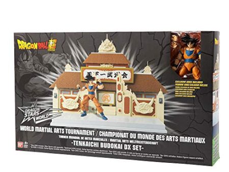 Dragon Ball Playset Torneo de Artes Marciales Tenkaichi Budokai con figura exclusiva Goku (Bandai 36831) 17 centimeters Reacondicionado For Sale